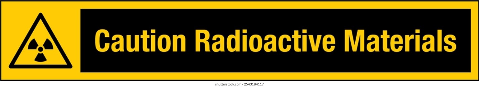 W003 ISO 7010 Registered safety signs Caution Radioactive Material Long Landscape 03