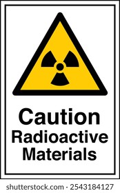 W003 ISO 7010 Registered safety signs Caution Radioactive Material or Ionizing Radiation Portrait 05