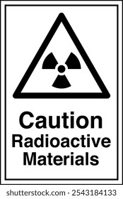 W003 ISO 7010 Registered safety signs Caution Radioactive Material or Ionizing Radiation Portrait 08.