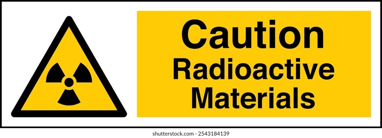 W003 ISO 7010 Registered safety signs Caution Radioactive Material or Ionizing Radiation Landscape 01