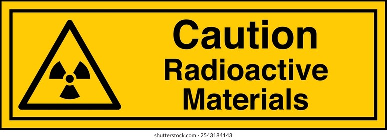 W003 ISO 7010 Registered safety signs Caution Radioactive Material or Ionizing Radiation Landscape 02