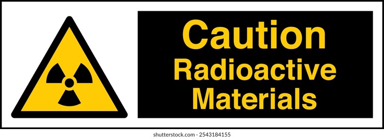 W003 ISO 7010 Registered safety signs Caution Radioactive Material or Ionizing Radiation Landscape 06