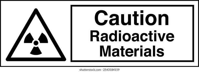 W003 ISO 7010 Registered safety signs Caution Radioactive Material or Ionizing Radiation Landscape 07