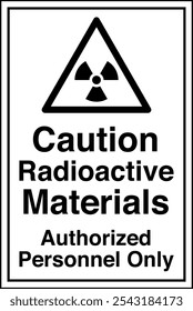 W003 ISO 7010 Registered safety signs Caution Radioactive Materials Authorized Personnel Only Portrait 08