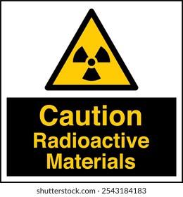 W003 ISO 7010 Registered safety signs Caution Radioactive Material or Ionizing Radiation Square 06