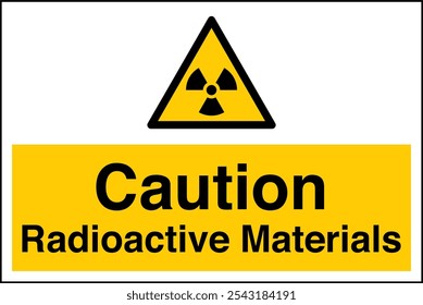 W003 ISO 7010 Registered safety signs Caution Radioactive Material Landscape 01