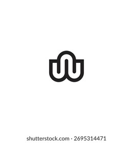 Vektor-Initialen der W1-Technologie Symbol Logo