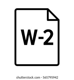 W-2 or W2 IRS tax form document line art vector icon for finance apps and websites