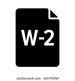 W-2 Or W2 IRS Tax Form Document Flat Vector Icon For Finance Apps And Websites