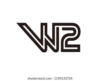 W2 logo combination of letters and numbers