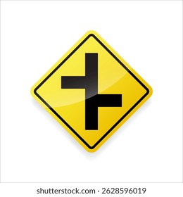 W2-7R lane ends merge right road sign. Flat vector illustration on yellow diamond board, used for traffic safety and lane guidance.