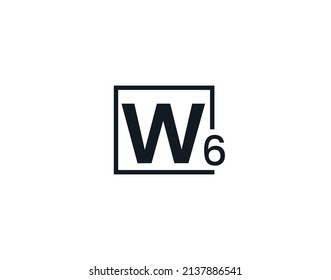 W6, 6W Logo de la letra inicial