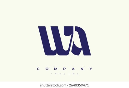 WA Abstract Geometric Logo Design. Modern and elegant logo design with simplistic typography elements, showcasing branding excellence.