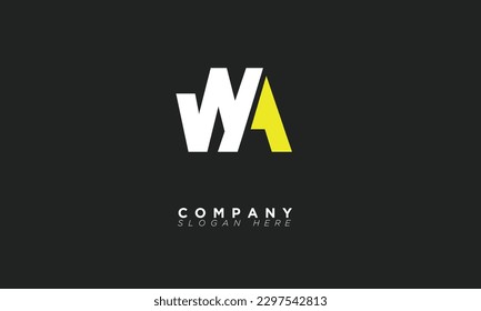Letras de alfabeto WA Iniciales Logo de monograma AW, W y A