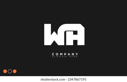 Letras de alfabeto WA Iniciales Logo de monograma AW, W y A