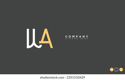 Letras de alfabeto WA Iniciales Logo de monograma AW, W y A