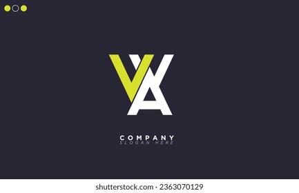 Letras de alfabeto WA Iniciales Logo de monograma AW, W y A