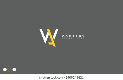 Letras de alfabeto WA Iniciales Logo de monograma AW, W y A