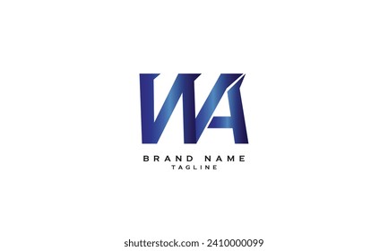 WA, AW, Abstract initial monogram letter alphabet logo design
