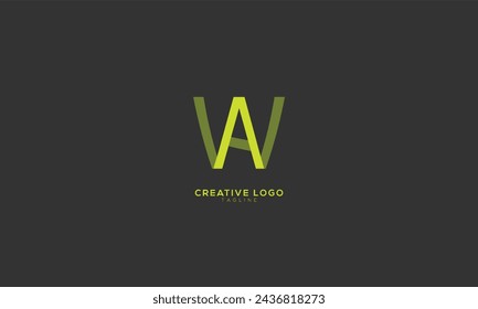 WA AW Abstract initial monogram letter alphabet logo design