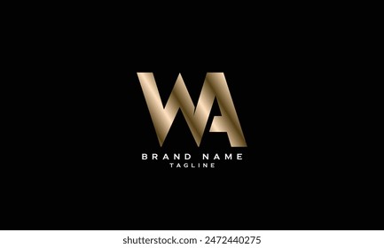 WA, AW, Abstract initial monogram letter alphabet logo design