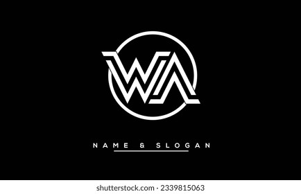 WA,  AW Abstract  Letters  Logo  Monogram