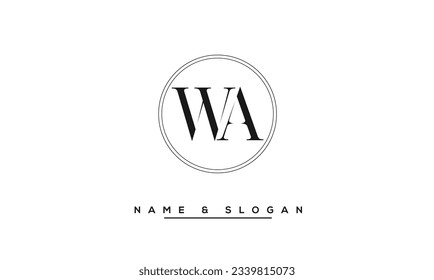 WA,  AW Abstract  Letters  Logo  Monogram