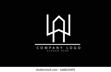 WA AW abstract vector logo monogram template