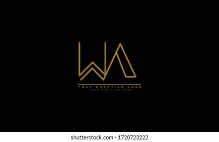 WA AW abstract vector logo monogram template