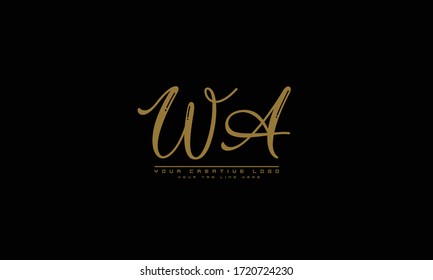 WA AW abstract vector logo monogram template