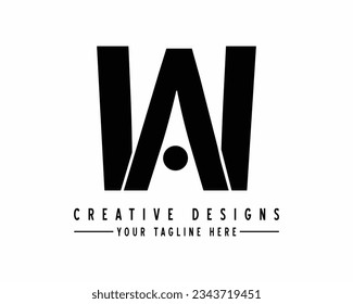 WA AW logo design luxury premium 