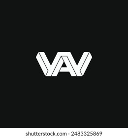 WA or AW monogram bold geometric letter mark logo design. Vector illustration