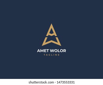 WA or AW. Monogram of Two letters A&W. Luxury, simple, minimal and elegant WA logo design. Vector illustration template.