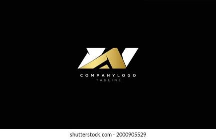 WA AW W AND A Abstract initial monogram letter alphabet logo design