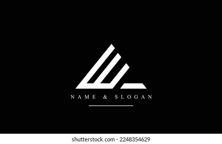 WA, AW, W, A abstract letters logo monogram