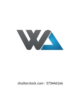 WA company linked letter logo black blue
