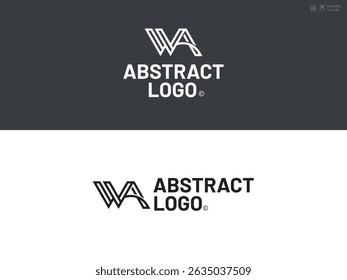 Logotipo de WA creative initial latter