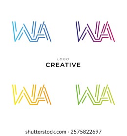 WA Creative Latter Logo Design. Monogram Design. By Custom Branding Logo. Creative Logo Design. Vector illustration. Modern Design. Logo Template.