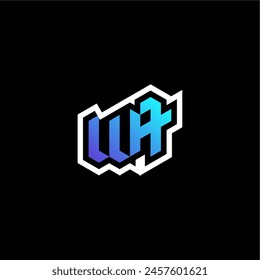 WA initial gradient blue gaming concept ideas for esport team, twitch and streamer