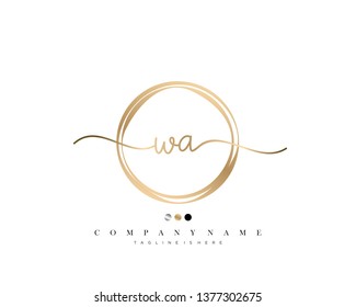 WA initial handwriting logo template vector