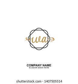 WA Initial handwriting logo vector