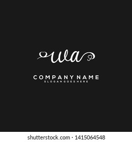 WA Initial handwriting logo vector