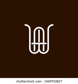 WA initial letter logo design