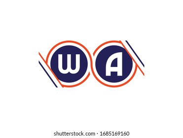 WA Initial Letter Logo Design, grafisches Alphabet Symbol für Unternehmensidentität