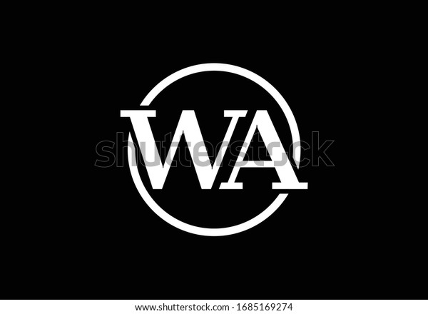 Wa Initial Letter Logo Design Graphic Stock Vector (Royalty Free