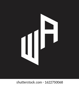 WA Initial Letters logo monogram with up to down style
