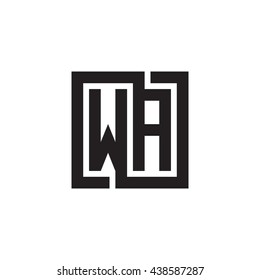 WA initial letters looping linked square monogram logo