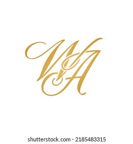 WA initial logo design vector stock