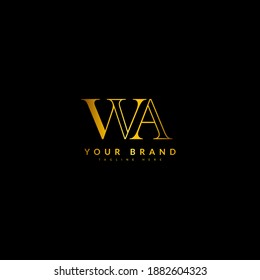 Logo inicial de WA con un concepto elegante. Tipografía para el logotipo de empresa y empresa.
