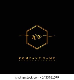 WA Initial luxury handwriting logo vector